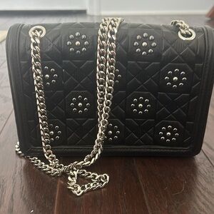 Black studded leather Brighton handbag EUC